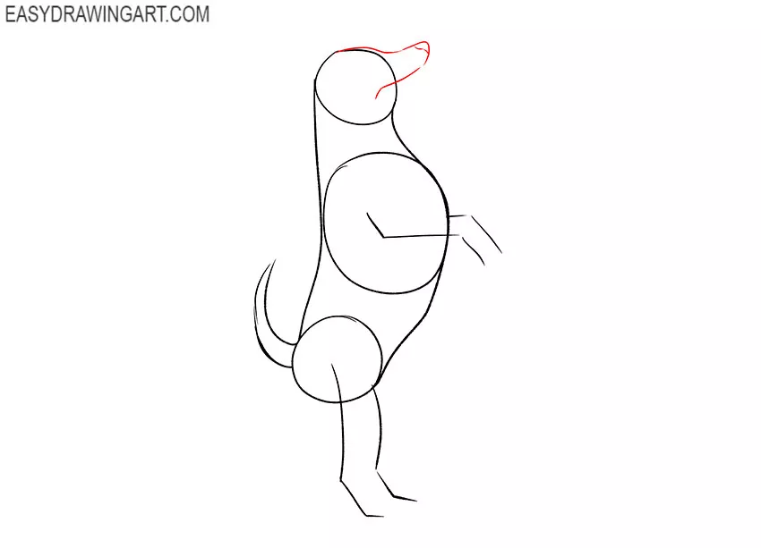 how to draw a dog standing on two legs