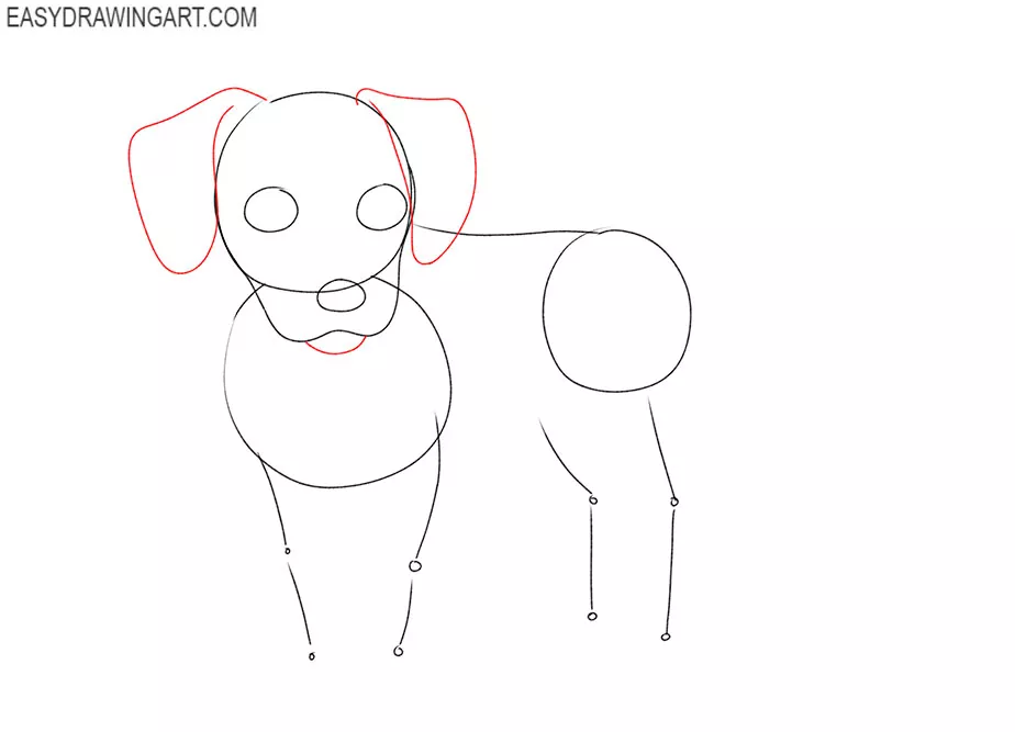 how to draw a small cartoon dog