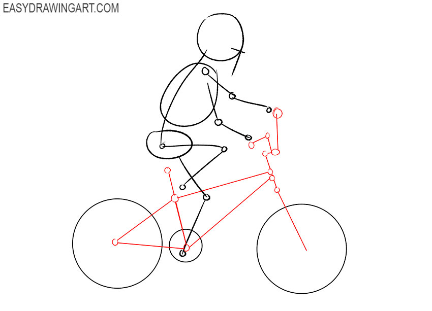 kid on a bike drawing for beginners