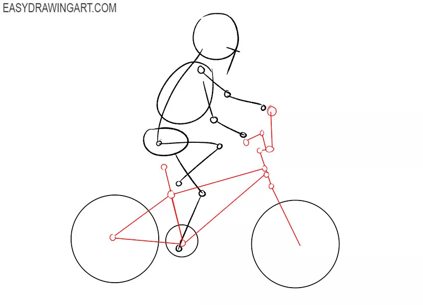 kid on a bike drawing for beginners