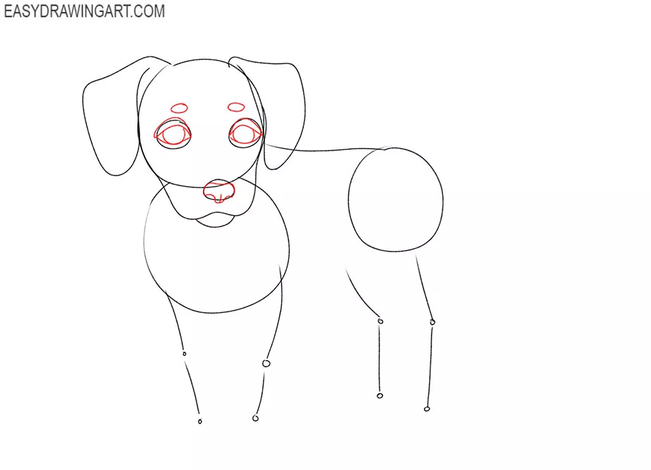 how to draw a small puppy easy