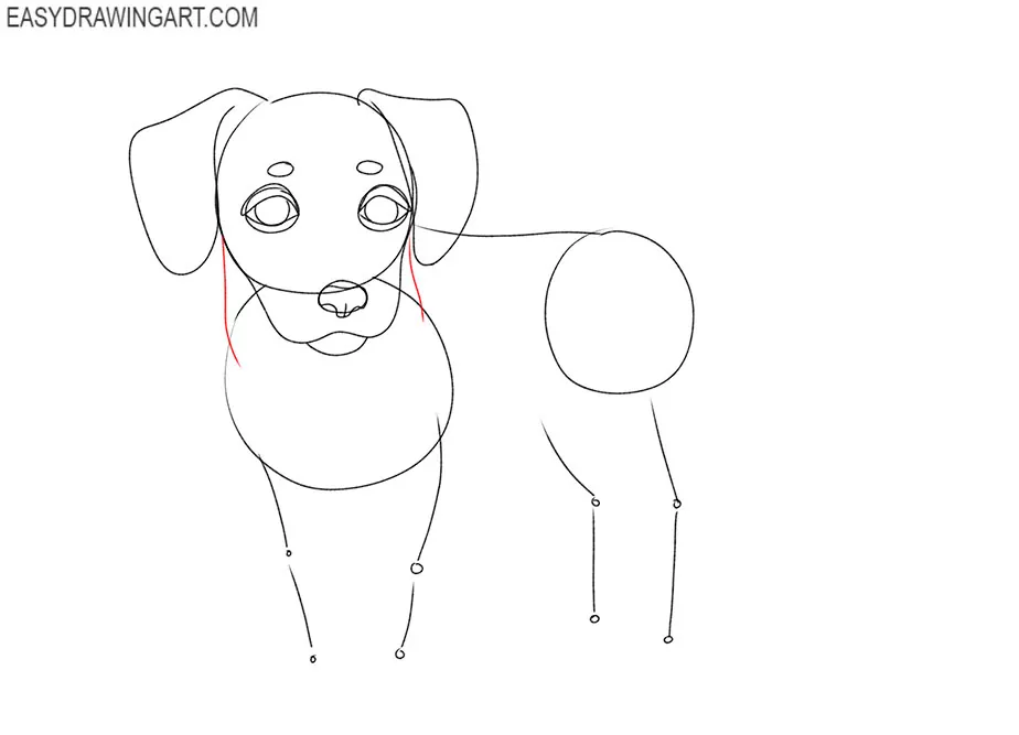 how to draw a simple dog easy