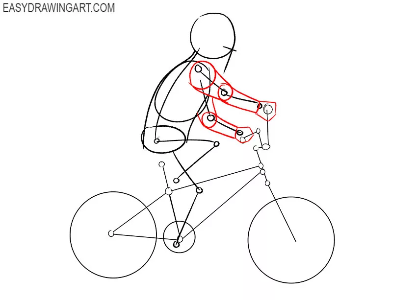 simple kid on a bike drawing
