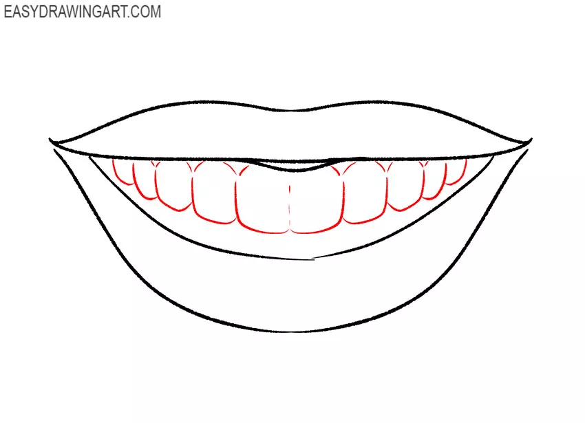 smiling lips drawing lesson