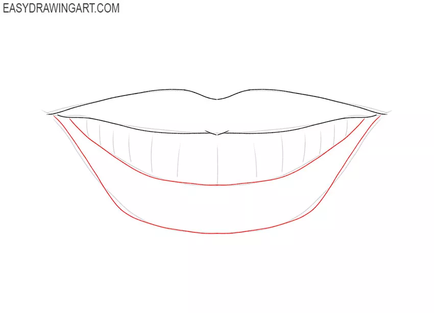 how to draw teeth simple