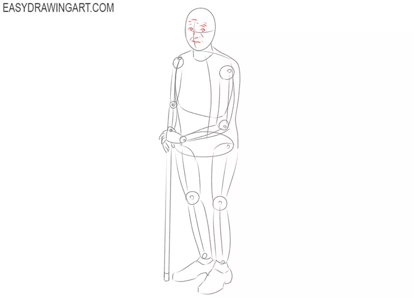old lady drawing guide