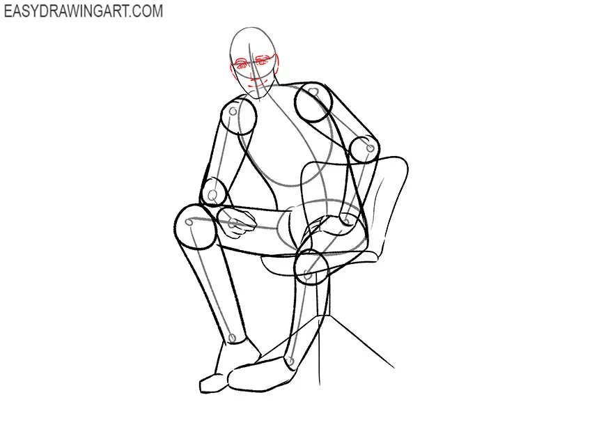 how to draw anime girl body sitting