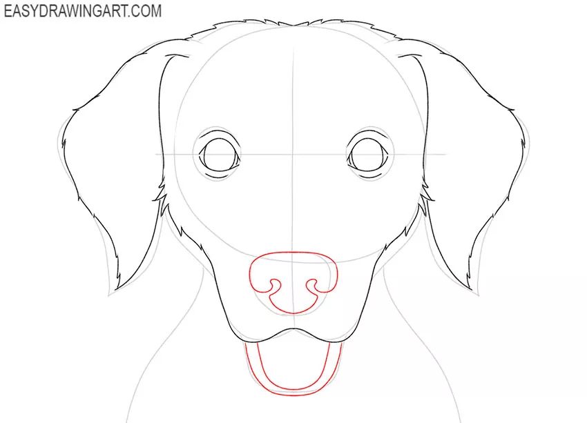 how to draw a realistic dog head easy