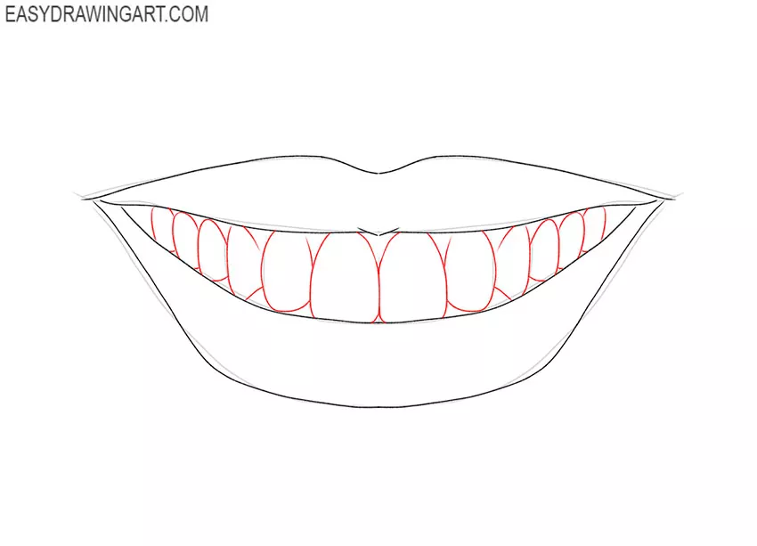 how to draw teeth cartoon
