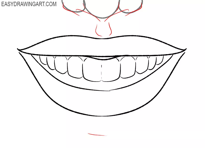simple smiling lips drawing