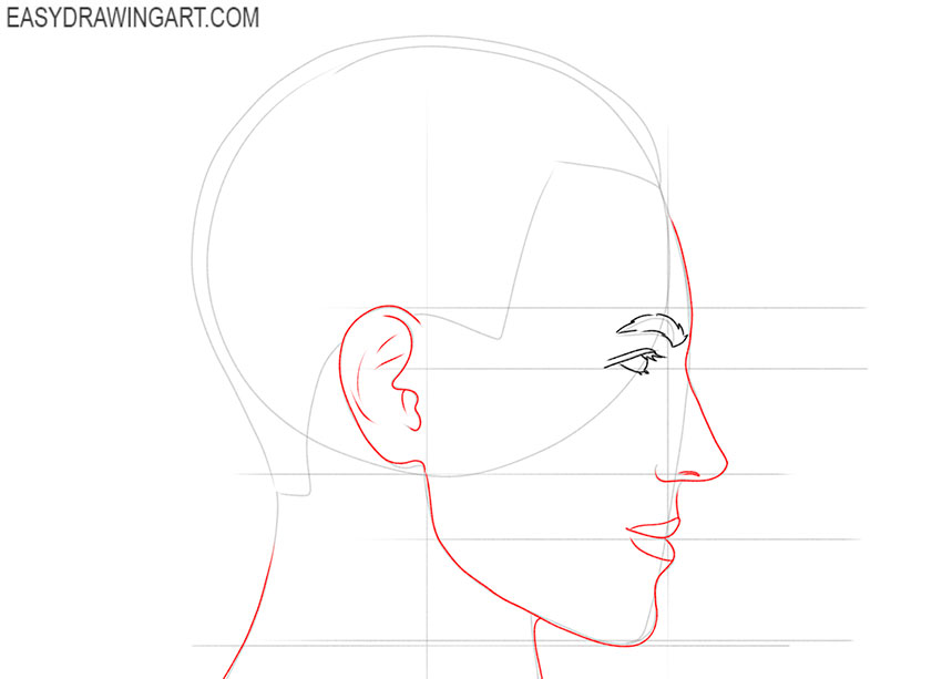 cartoon face from the side drawing
