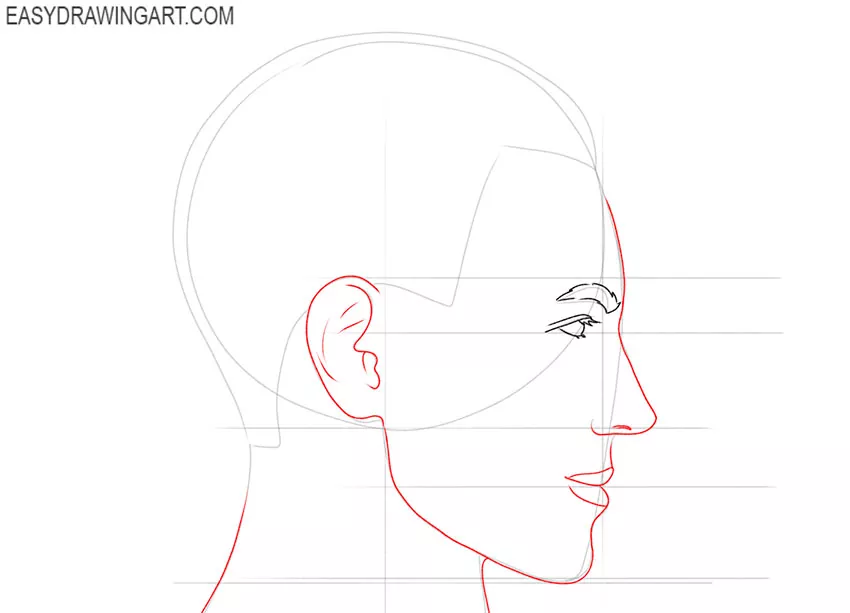 cartoon face from the side drawing