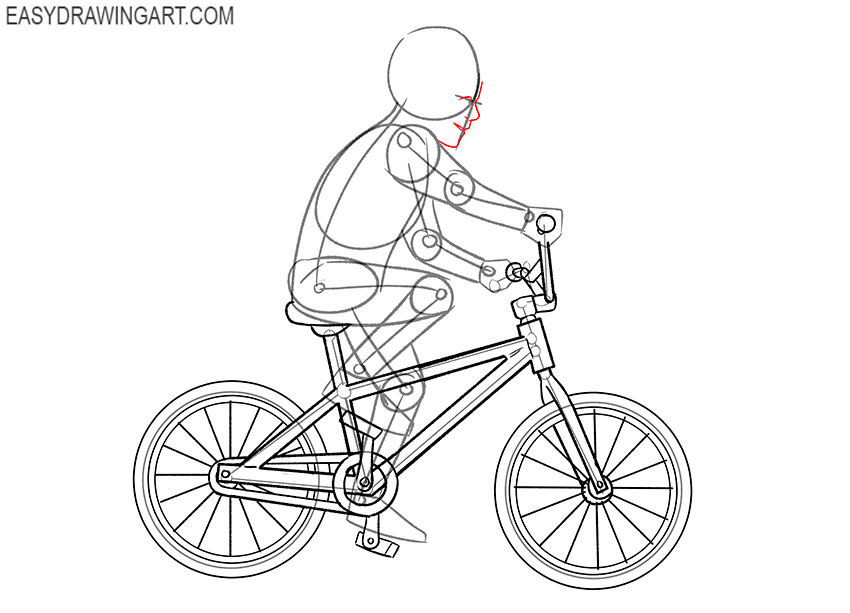 cute kid on a bike drawing