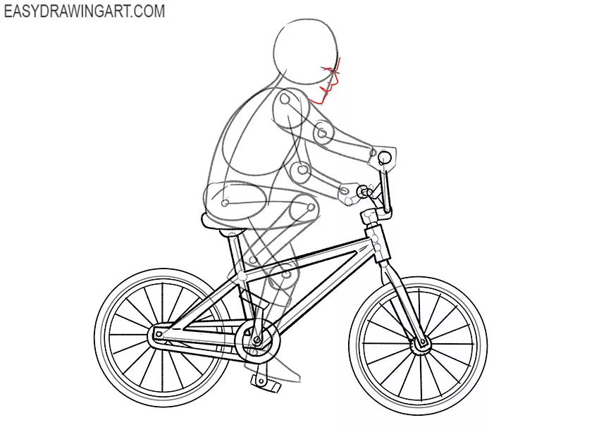 riding bicycle drawing