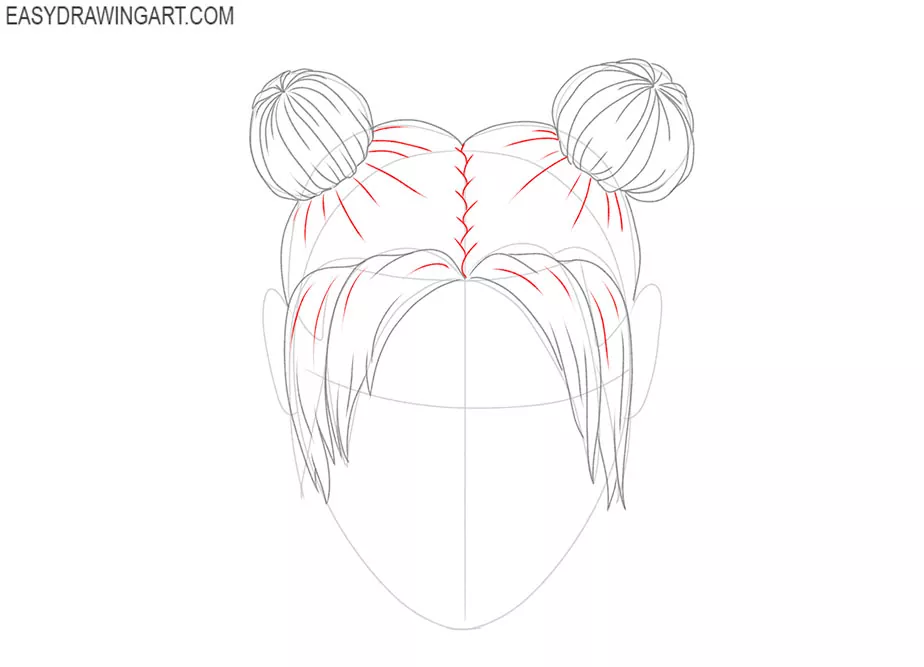 hair buns drawing for kids