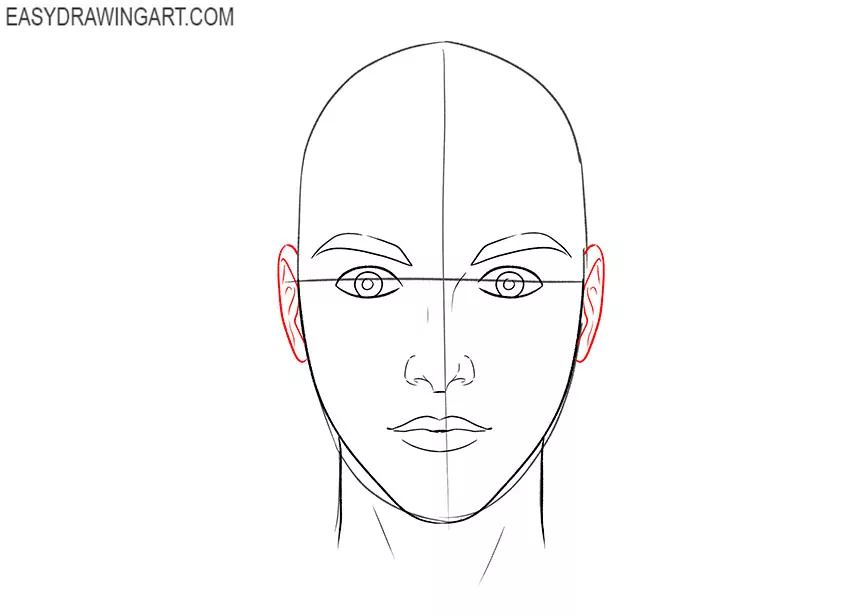 simple female head drawing