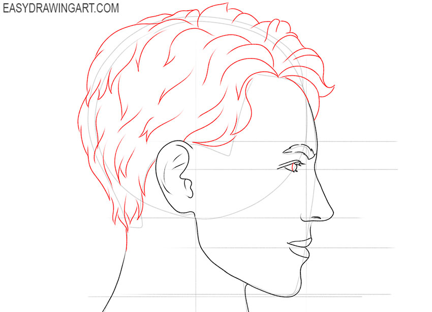 face from the side drawing lesson for kindergarten