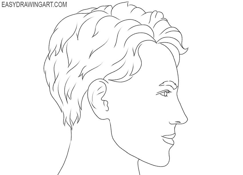 face from the side drawing easy