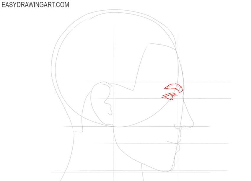 cute face from the side drawing