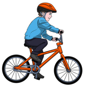 how to draw a kid on a bike