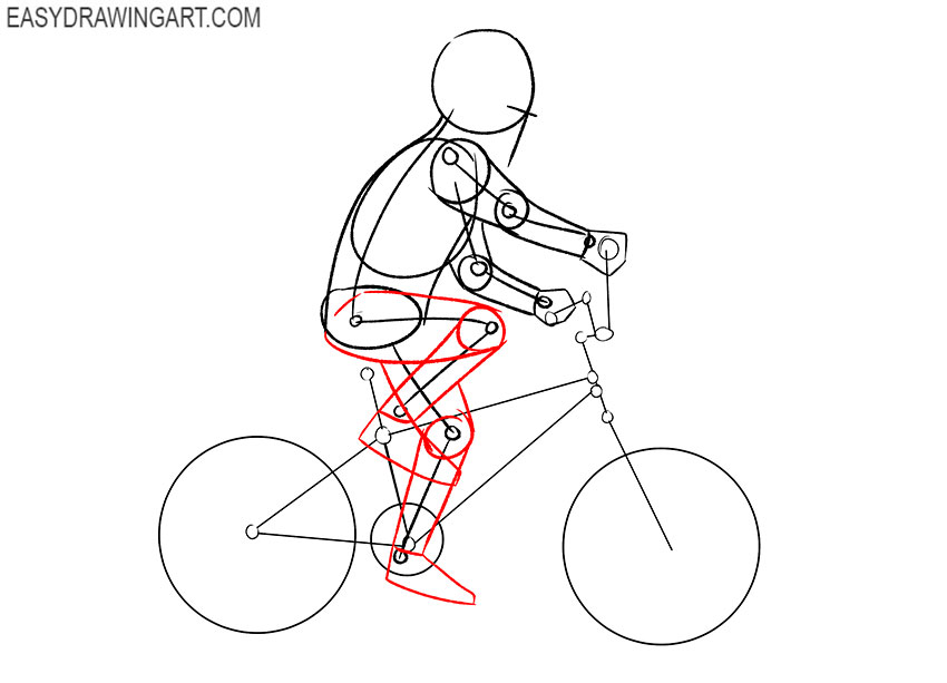 easy kid on a bike drawing step by step