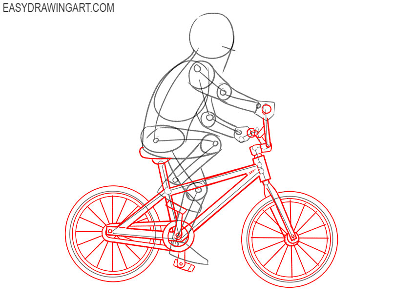 kid on a bike drawing simple