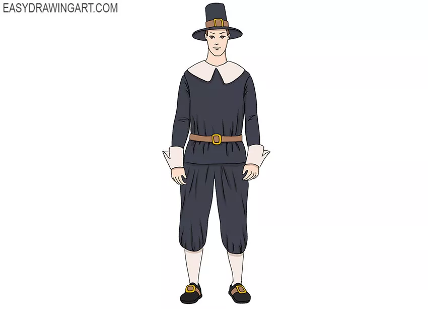 cute pilgrim drawing