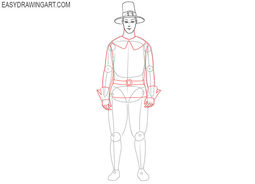 pilgrim drawing step by step