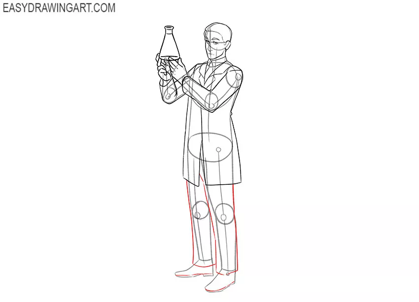 cartoon scientist drawing