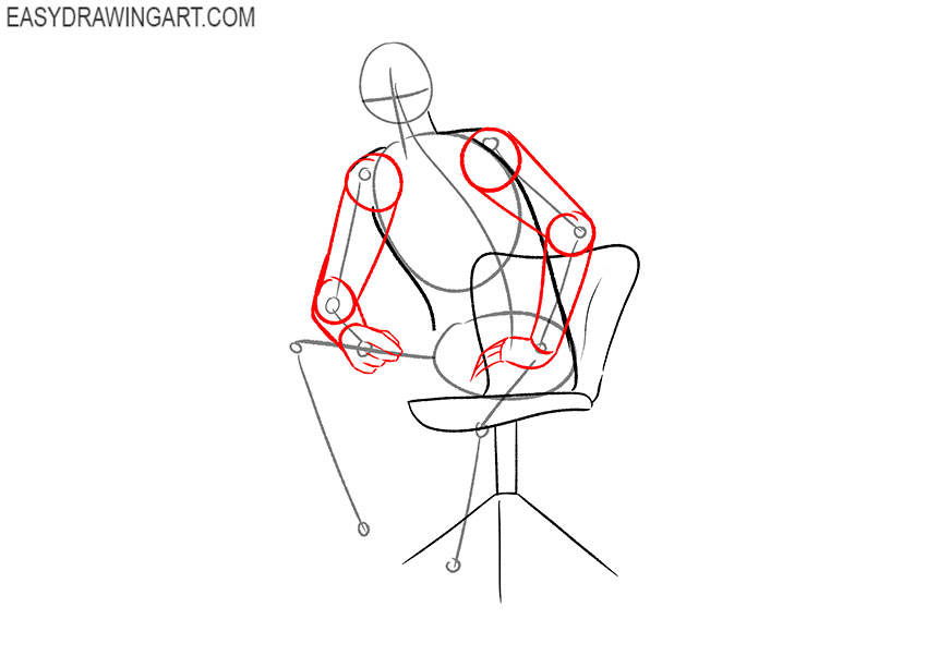 sitting person drawing for kids