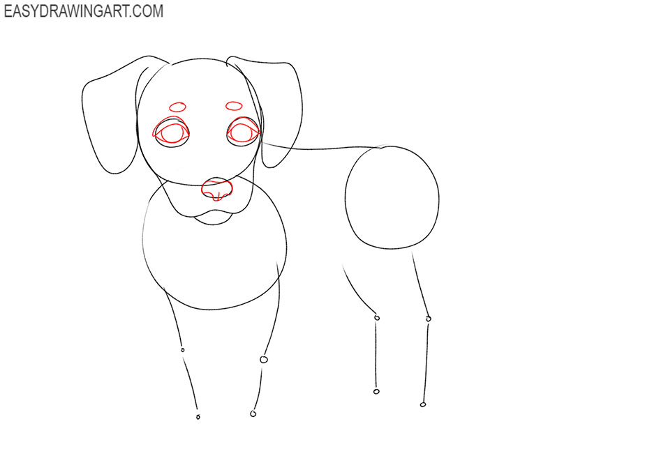 how to draw a small puppy easy