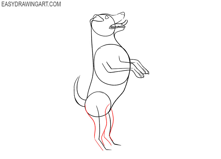 easy standing dog drawing