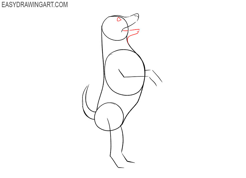 standing dog drawing