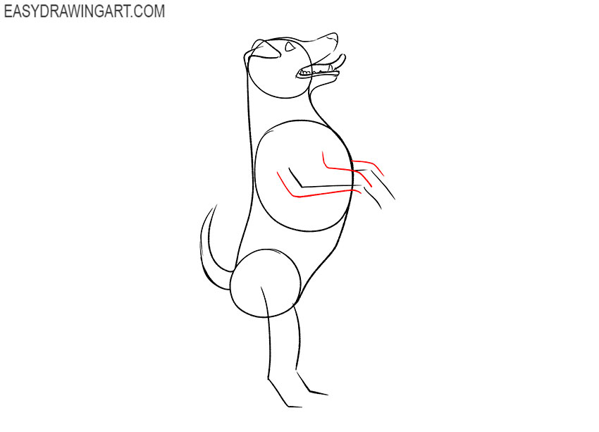 simple standing dog drawing