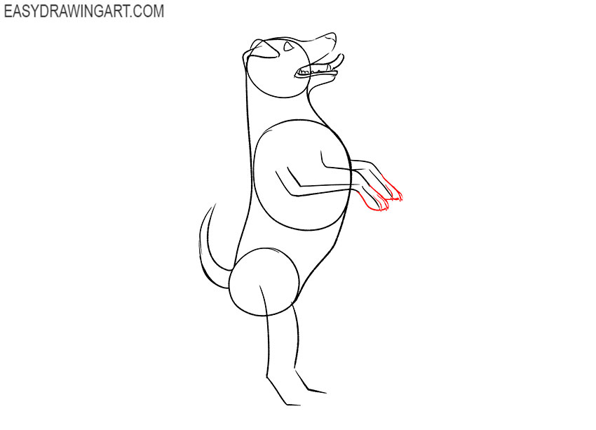 cartoon standing dog drawing