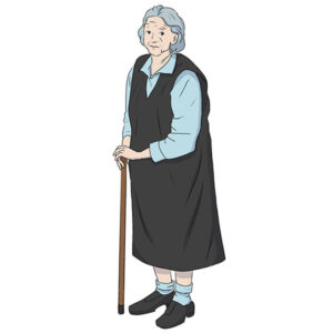 how to draw an old lady