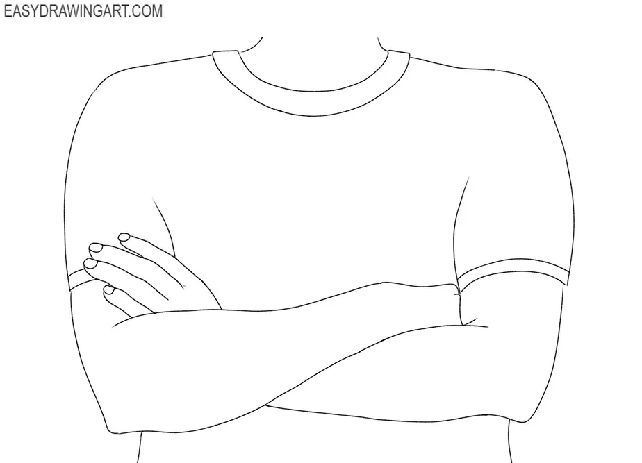 easy crossed arms drawing step by step