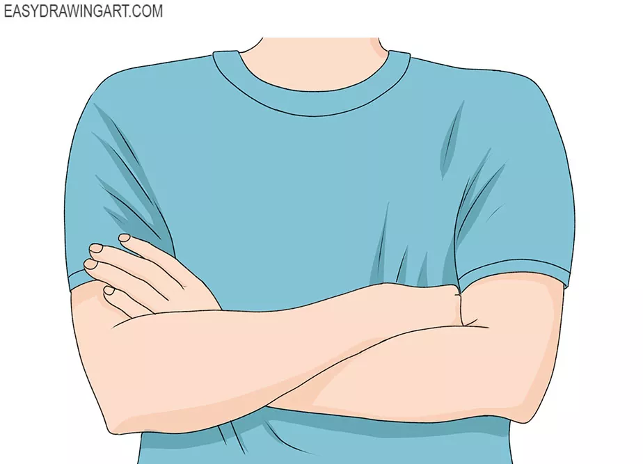 cartoon crossed arms drawing