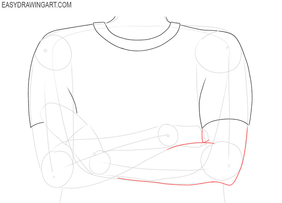 cartoon crossed arms drawing
