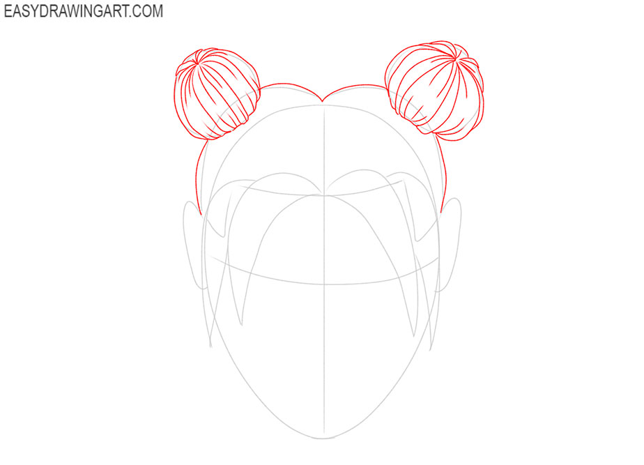 hair buns drawing tutorial