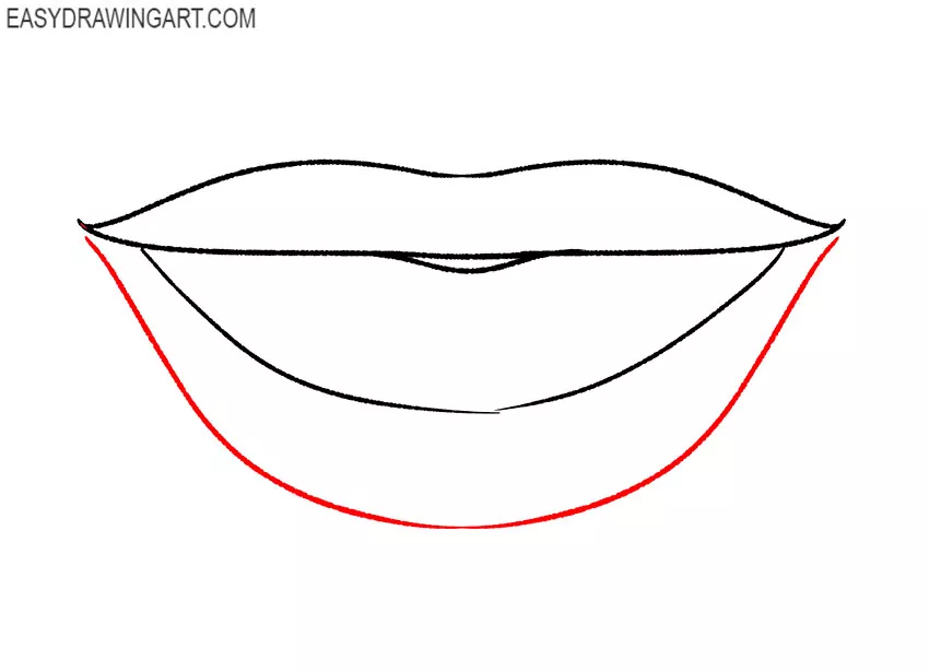 how to draw lips smiling for beginners