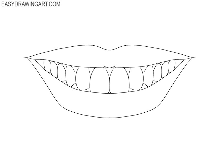 how to draw teeth cute