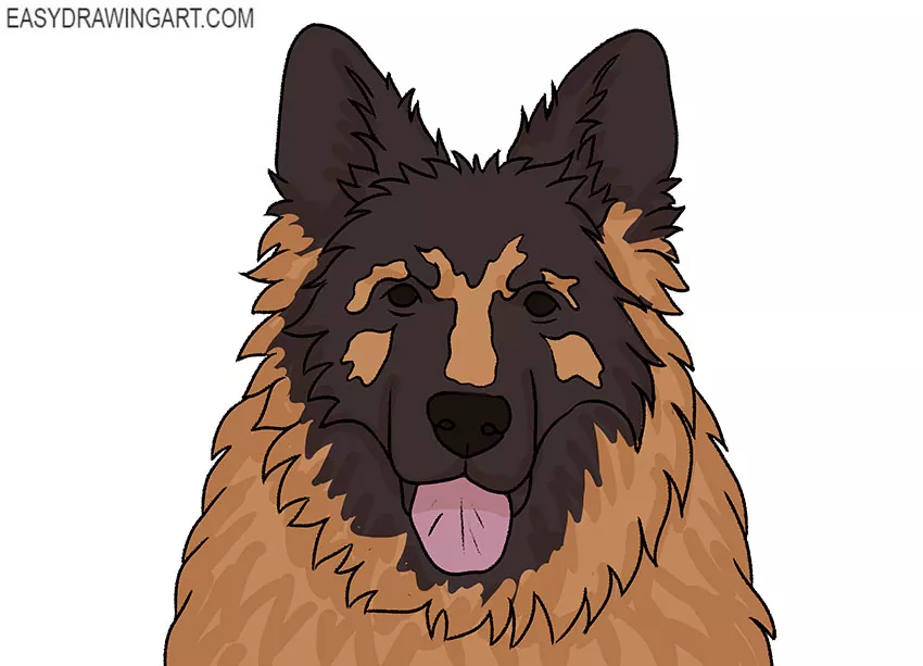 How To Draw A German Shepherd, Step by Step, Drawing Guide, by Dawn -  DragoArt