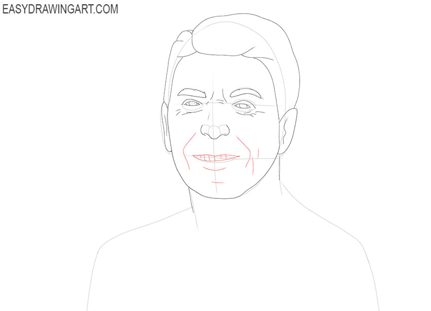 Ronald Reagan drawing tutorial for beginners