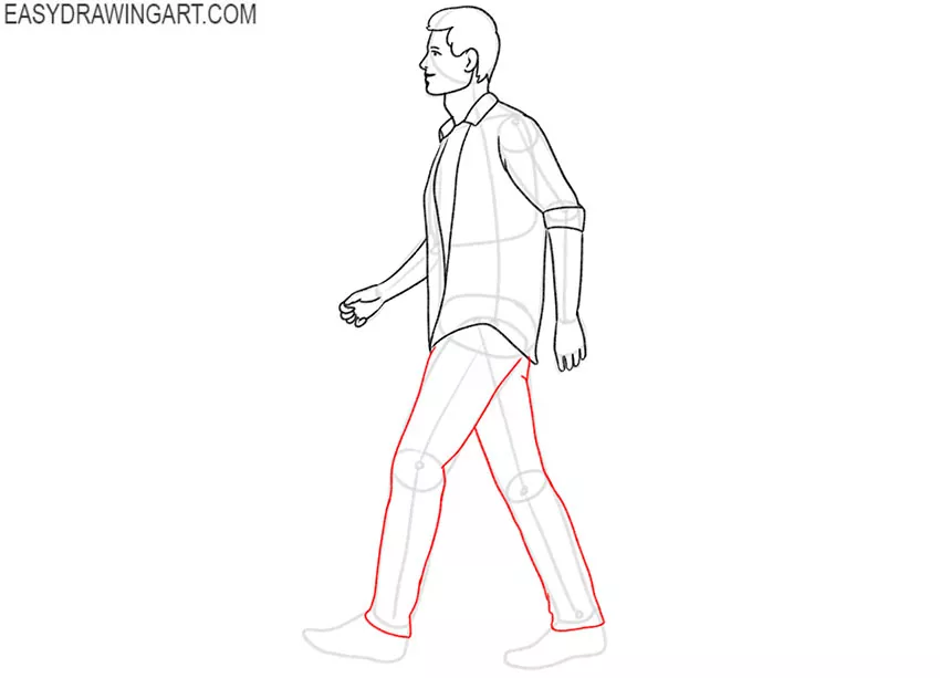 cartoon walking person drawing