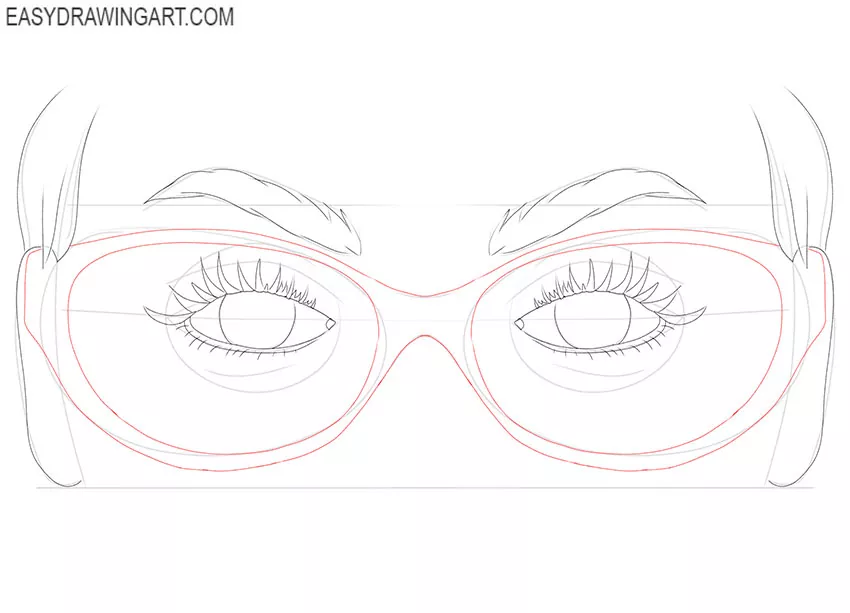 easy Eyes with Glasses drawing