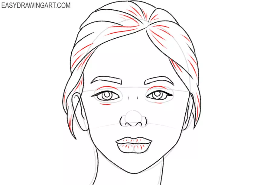 how to draw a female face cartoon