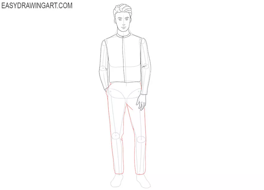 how to draw a person full body easy male