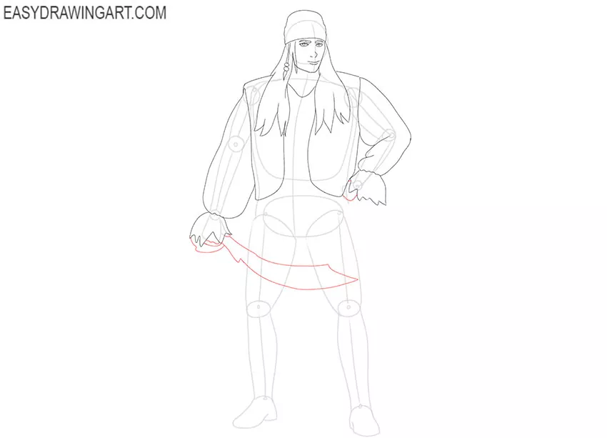 how to draw a pirate for beginners