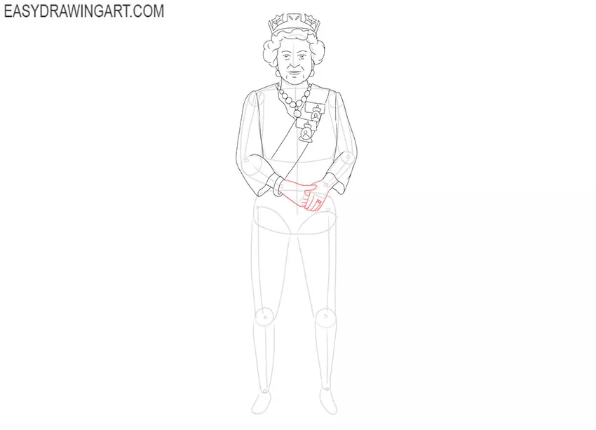 how to draw a simple queen